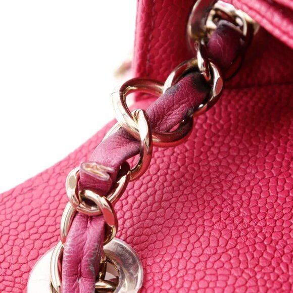 CHANEL COCO Mark top handle Handbag A93659 2WAYShoulder pink Caviar skin Women - Picture 9 of 12